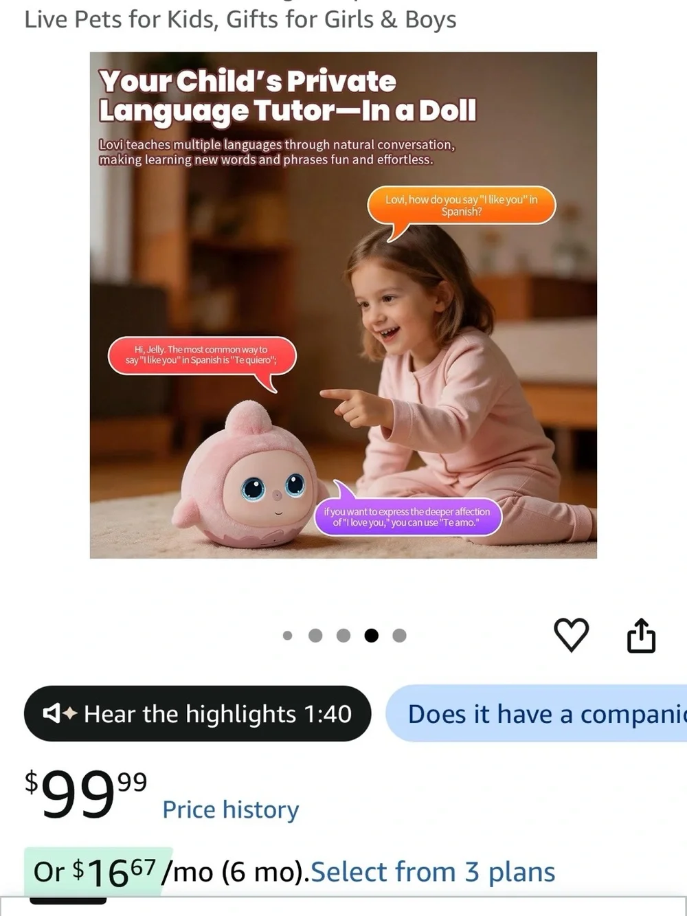 Interactive Plush Talking Companion AI Robot Pet, Cute Live Pets for Kids